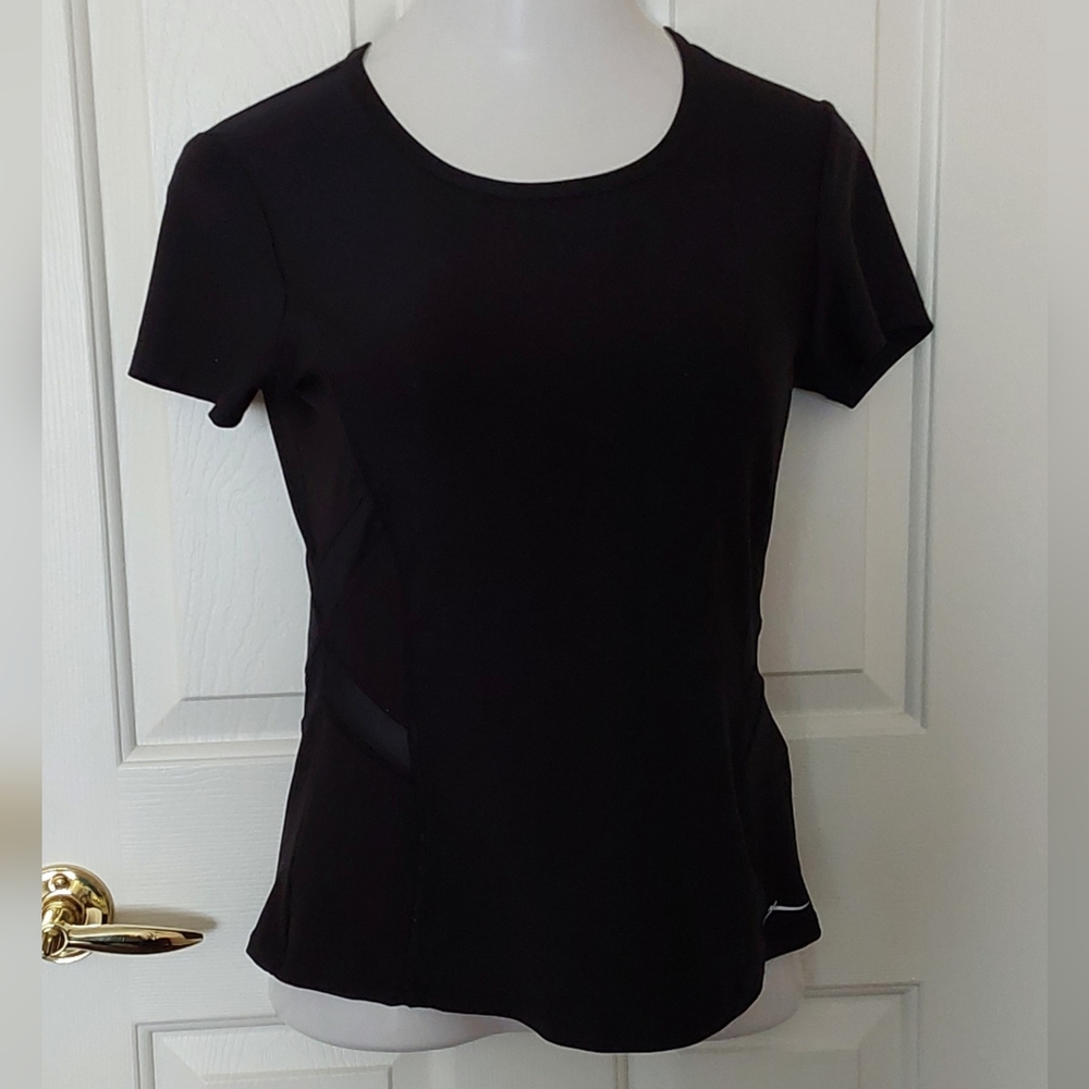 Gottex short sleeve black mesh tee top Medium - Picture 8 of 8